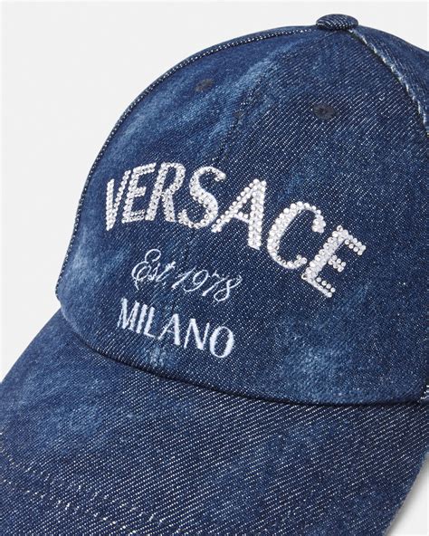 gorras de visera curva versace|Gorra de béisbol de lana Versace Milano Stamp.